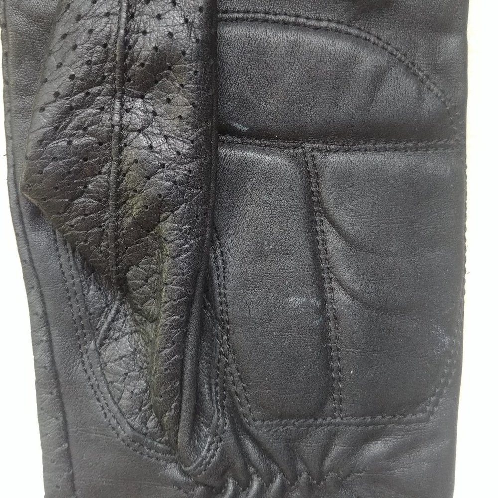 Olympia Perforated Leather Black Motorcycle Gloves Men XL - Picture 3 of 6